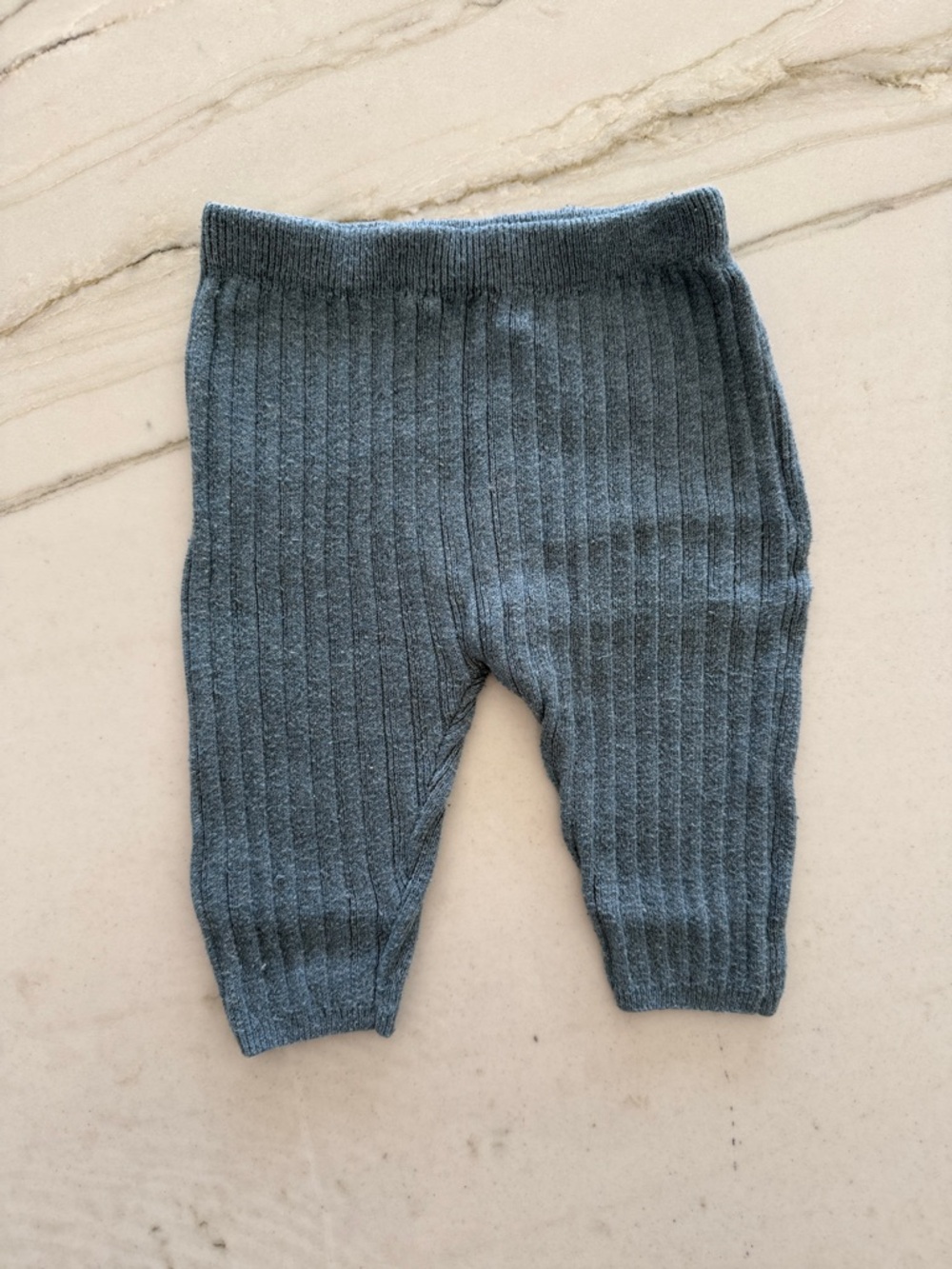 Zara Knit Ribbed Baby Pants in Heather Slate Blue